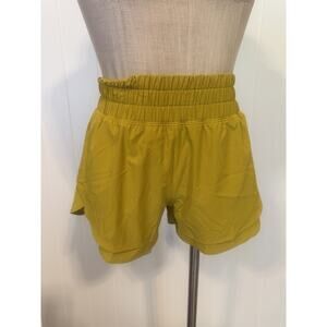 Calia Shorts Womens XS Yellow Acid Atlas High Rise Step Up Athletic Running Gym